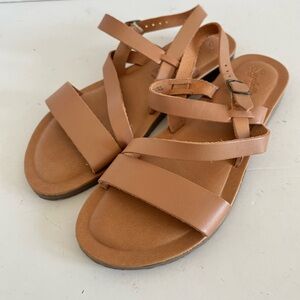 Seychelles Tan Leather Strappy Sandals Women's Size 8